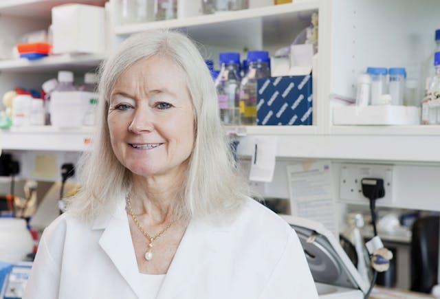 Professor Dame Kay Davies CBE FRS FMedSci at her lab in Oxford, UK - May 2012